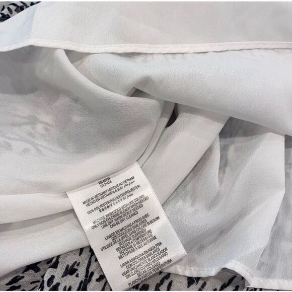 BCBGeneration Small Black White Sundress High Low Handkerchief Spaghetti Strap - Picture 10 of 10